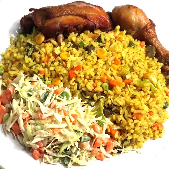 Fried rice with Salad